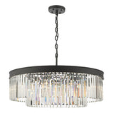 CEL0822 8 Light Chandelier Anthracite & Crystal
