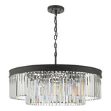 8 Light Chandelier Anthracite & Crystal