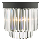 CEL0922 2 Light Wall Light Anthracite & Crystal