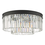 6 Light Flush Matt Anthracite & Crystal