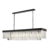 CEL6422 6 Light Bar Pendant Anthracite & Crystal