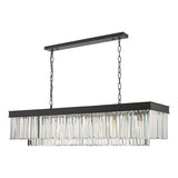6 Light Bar Pendant Anthracite & Crystal