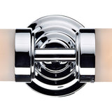 Bathroom 2 Light Wall Light Polished Chrome Opal Glass Ip44