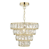 CER0135 1 Light 4 Tier Pendant Crystal & Gold