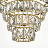 1 Light 4 Tier Pendant Crystal & Gold
