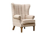 Fluted Wing Chair in Leather & Wool - Combi 3