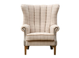 Fluted Wing Chair in Leather & Wool - Combi 3