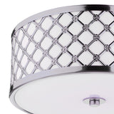 Small 2 Light Flush Polished Chrome Frosted Glass