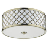 CIV5275 Small 2 Light Flush Antique Brass Frosted Glass