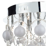 9 Light Flush Polished Chrome Crystal