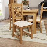 Cross Back Chair Fabric Seat
