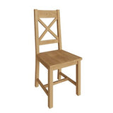 Cross Back Chair Wooden Seat