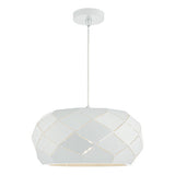 COB012 Pendant White Faceted Metal