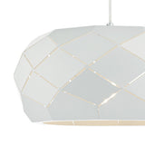 Pendant White Faceted Metal