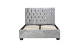 Double Bed Steel Crushed Velvet
