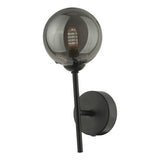 COH0722-01 1 Light Wall Light Matt Black With Smoked Glass