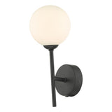 COH0722-02 1 Light Wall Light Matt Black With Opal Glass
