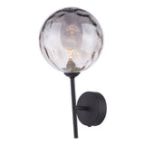 Wall Light Matt Black Smoked Dimpled 150Mm Glass
