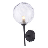 COH0722-12 Wall Light Matt Black Clear Dimpled 150Mm Glass