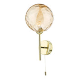 Wall Light Polished Gold Champagne Dimpled 150Mm Glass