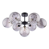 COH3422-10 7 Light Semi Flush Matt Black Smoked Dimpled 150Mm Glass