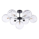 COH3422-12 7 Light Semi Flush Matt Black Clear Dimpled 150Mm Glass