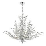 9 Light Pendant Polished Chrome & Crystal