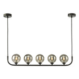 CRA0522-01 5 Light Bar Pendant Matt Black With Smoked Glass