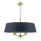 CRI0423 4 Light Pendant Satin Brass With Navy Shade