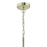 4 Light Pendant Satin Brass With Navy Shade