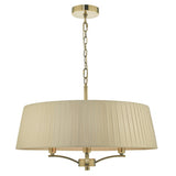 CRI0429 4 Light Pendant Antique Brass With Taupe Shade