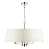 CRI042 4 Light Pendant Polished Nickel With Ivory Shade