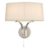 CRI092 2 Light Wall Light Polished Nickel With Ivory Shade