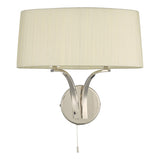 2 Light Wall Light Polished Nickel With Ivory Shade