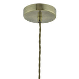 Pendant Antique Brass & Champagne Glass