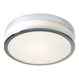 Small Bathroom Flush Polished Chrome Opal Glass Ip44