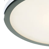 Large Bathroom Flush Polished Chrome Opal Glass Ip44
