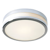 CYR5250 Small Bathroom Flush Polished Chrome Opal Glass Ip44