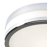 Small Bathroom Flush Polished Chrome Opal Glass Ip44