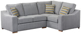 Belton Corner Sofa shown in Silver with Mustard Sscatters