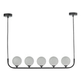 5 Light Bar Pendant Matt With Opal Glass