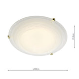 50Cm Flush Brass & Glass