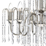 6 Light Pendant Polished Nickel Crystal Dual Mount