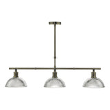 3 Light Bar Pendant Antique Brass & Glass