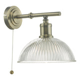 Wall Light Antique Brass & Glass