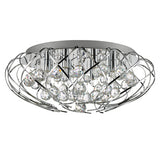 8 Light Flush Polished Chrome Crystal