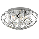 3 Light Flush Crystal & Polished Chrome