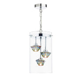 DEC5308 3 Light Pendant Polished Chrome Glass