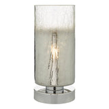 DEE4208 Touch Table Lamp Polished Chrome Crackle Glass