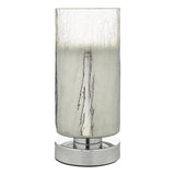 Touch Table Lamp Polished Chrome Crackle Glass